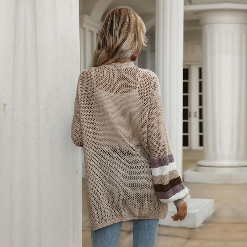 Women's Cardigan, Color-Block, Loose Fit