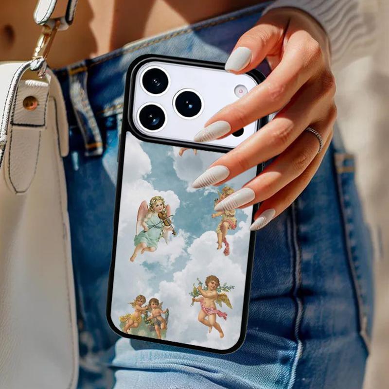 

Vintage Painting Paradise Angel Phone Case For iPhone 17 Air 14 15 13 12 Max Cover For Apple 16e 11 Pro Max Plus Coque iPhone 15pro max