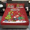 3ks Vánoční strom Abstraktní červený potisk Bezjádrová sada prostěradel Více velikostí Přikrývka na postel Ložnicové povlečení Sváteční dekorace