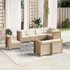 VidaXL Garden Lounge Set with Cushions 8 Pcs Beige Braided Resin 3261901