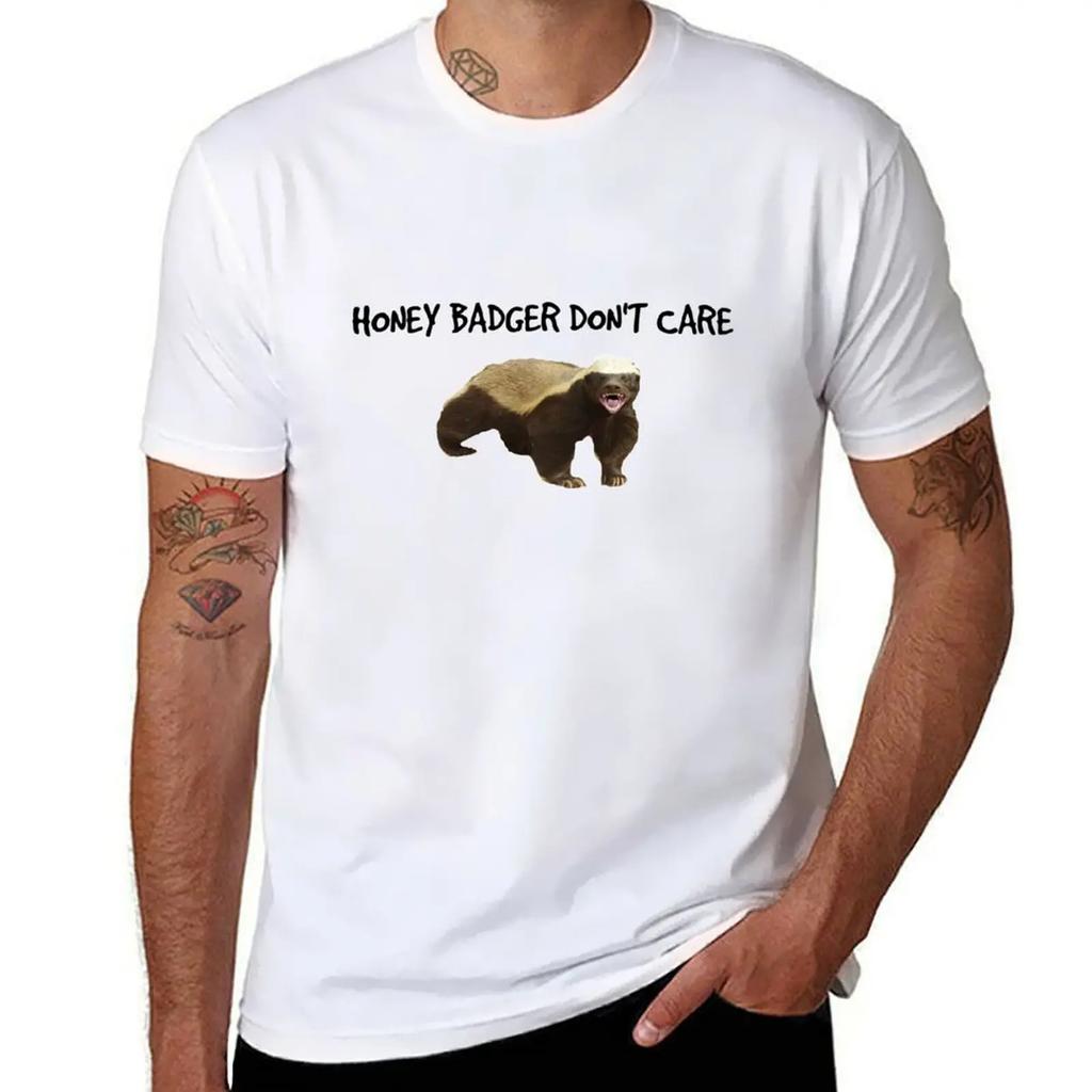 MeMe-orable Honey Badger T-Shirt Cotton Graphic Tees Anime Clothes Clothing Men's T-shirt