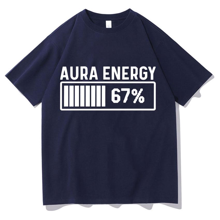 Trendy Graphic Clothing Aura Energy 67 Funny Six Seven Meme Crewneck Tshirt Men Women Pop Cotton T Shirt Short Sleeve Cozy Tops
