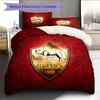 AS Roma Logo Pattern Bedding Home Decoration Birthday Gift (1 * Duvet Cover + 2 * Pillowcase, Without Core)