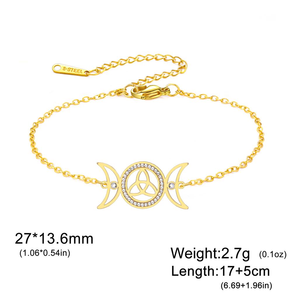Hecate Bracelet Triple Moon Goddess Protection Bracelet For Women Hekate Lilith Greek Mythology Pagan Wiccan Celtic Knot Jewelry