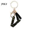 Portable Keychain Pendant Pendant, Sequins Star Letter A-Z Charm with Tassel, Key Chain Alphabet Initial Metal Keyring for Handbag Backpack