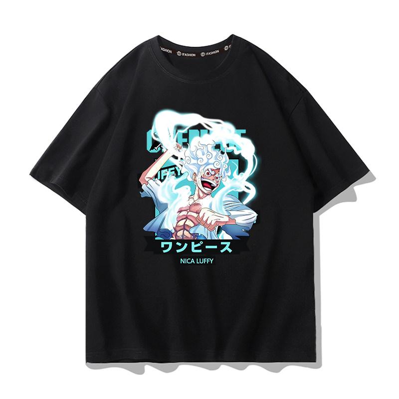 Koszulka z grafiką One Piece Luffy ACE Anime Tee Męska Moda Letnia 2026 Oversize Street Casual Y2K Topy Odzież Streetwear