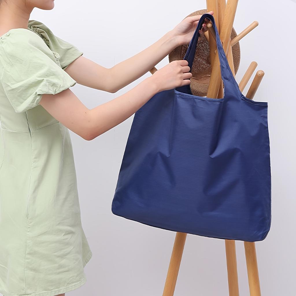 Big Capacity Foldable Shopping Bag Eco-Friendly Reusable Grocery Storage Bag Portable Shoulder Handbag for Travel Pocket Tote