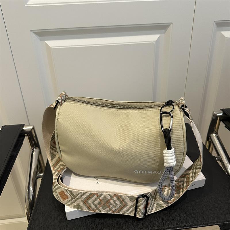 

Popular casual lightweight large-capacity versatile tote bag new fashion canvas versatile wide shoulder strap single shoulder messenger bag хакі