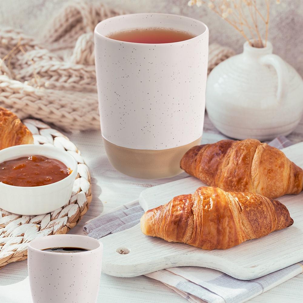 Kubek Ceramiczny do Kawy Herbaty Napojów Ciepłych Zimnych Biały 340 ml