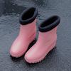Fashion rain shoes women's new velvet adult outer wear water shoes non-slip waterproof versatile trend four-season medium tube rain boots