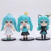 Anime New Hatsune Miku Figure Mini Character Ornaments Kawai Pink Green Hatsune Home desk Decoration Adult Toy kid Birthday Gift