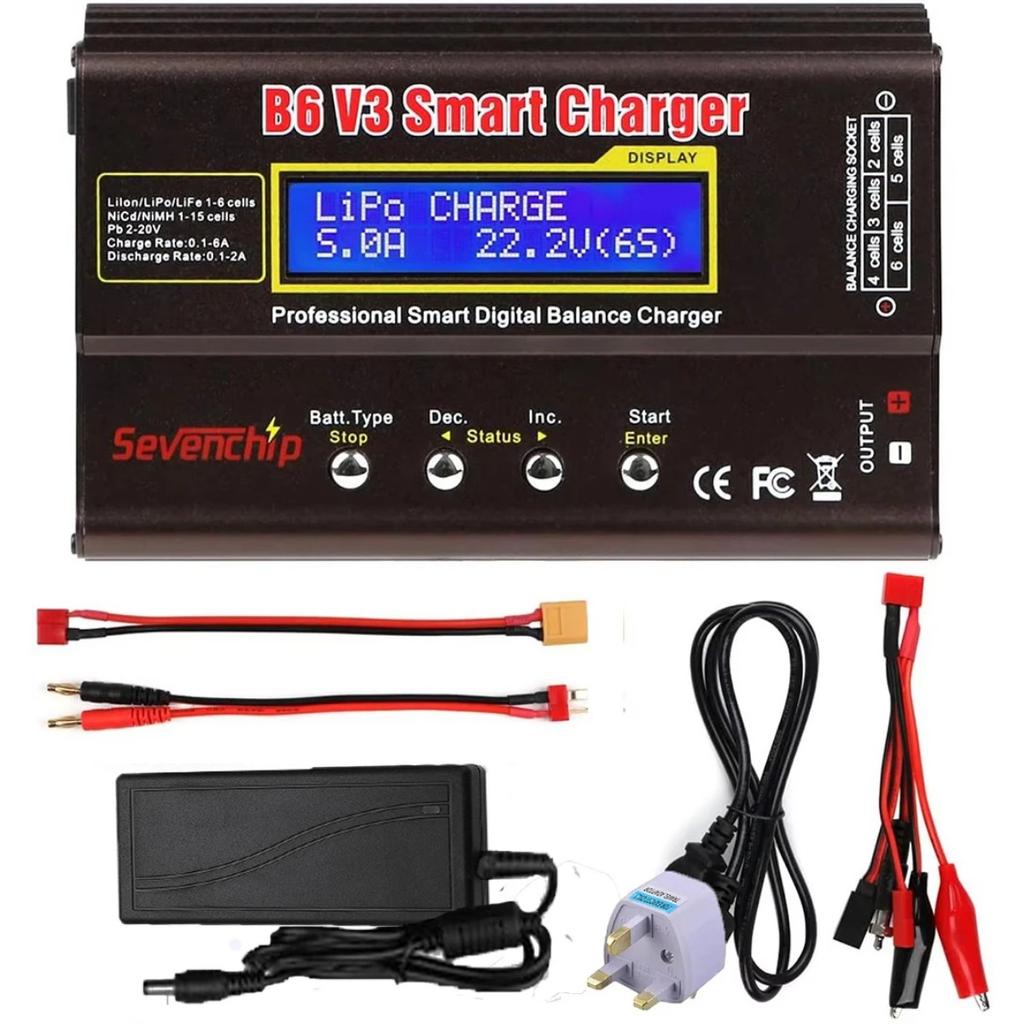 IMAX B6 V3 80W 6A Akkuladegerät LiHv Lipo NiMh Li-ion Ni-Cd Digitales RC-Ladegerät Lipro Balanceladegerät Entlader 15V 6A Adapter