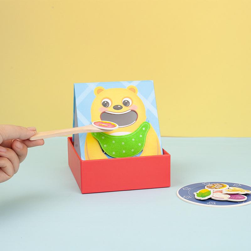 Parent-child Play House Simulation Bear Feeding Game, Children's Early Education Cognitive Pattern Hands-on Coordination Educational Toys