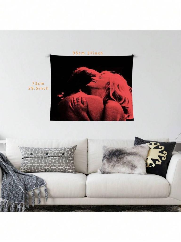VIKAMA TV Girl French Exit Album Cover Tapestry Retro Red Black Aesthetic Wall Hanging Bedroom Dorm Decor