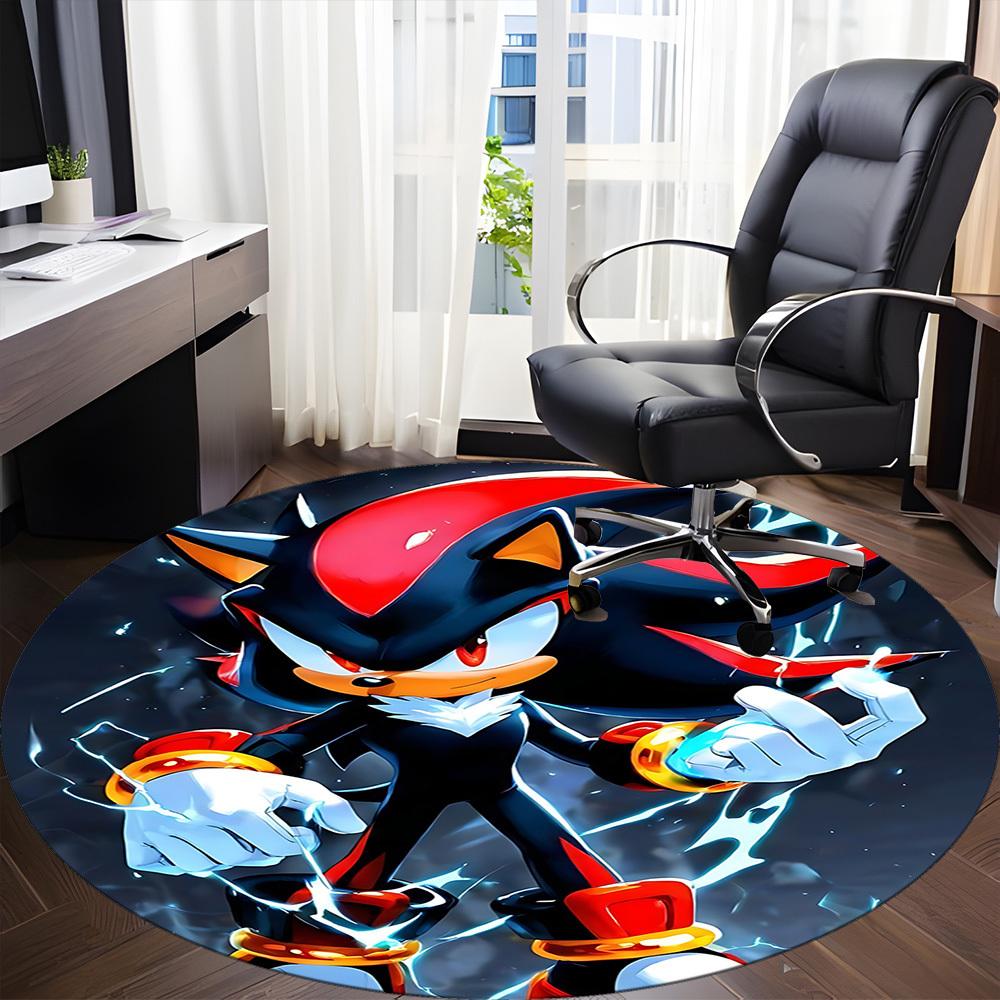 1pc Shadow Sonic Office Round Area Rug, Under Office Chairs Bedroom Living Room Home Decor a1022351