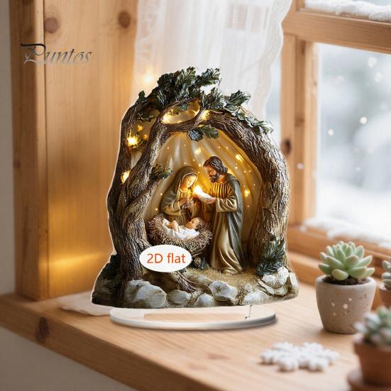 Modern Home Office Decor Abstract Thinker/Bathtub Santa Claus/Christmas Nativity Acrylic Desktop Ornament, Artistic Table Decoration with Unique Desk