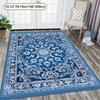 Luxurious Blue Exotic Floral Area Mat - 78.74" x 118.11", Non-Slip Backing, Machine Washable, Perfect for Living Room, Bedroom,