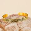 Dawapara Muslim Arabic Calligraphy Cuff Bangle Lotus Flower Arabic Blessing Adjustable Bangle Stainless Steel Jewelry