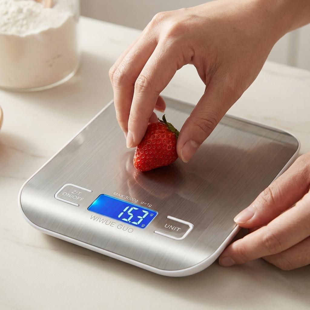 Digital Stainless Steel Kitchen Scale Precision Electronic Weight Scale Small Platform Scale for Cooking Baking and Portion Control