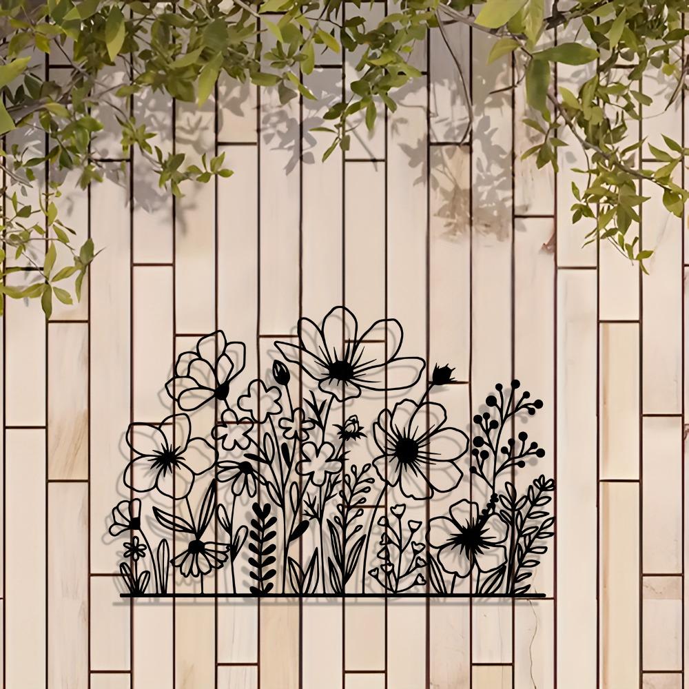 1pc Vintage Iron Flower Wall Art, Spring Rustic Metal Decor for Living Room Bedroom Patio, Outdoor Indoor Christmas Gift for Front Door