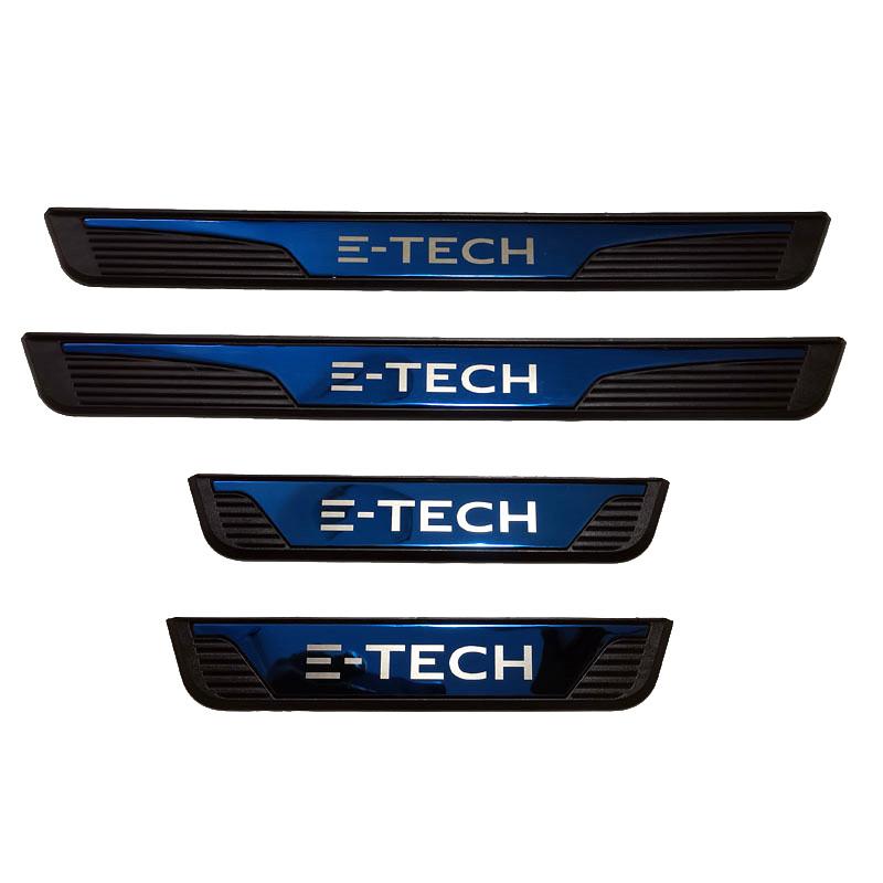 

For Renault 5 2024 2025 Car Door Sill Scuff Plate Pedal Cover Exterior Threshold Protector Auto Stickers Trim Accessories B Blue