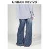 UR 2026 Women's Trendy Distressed Washed Curved Leg Jeans