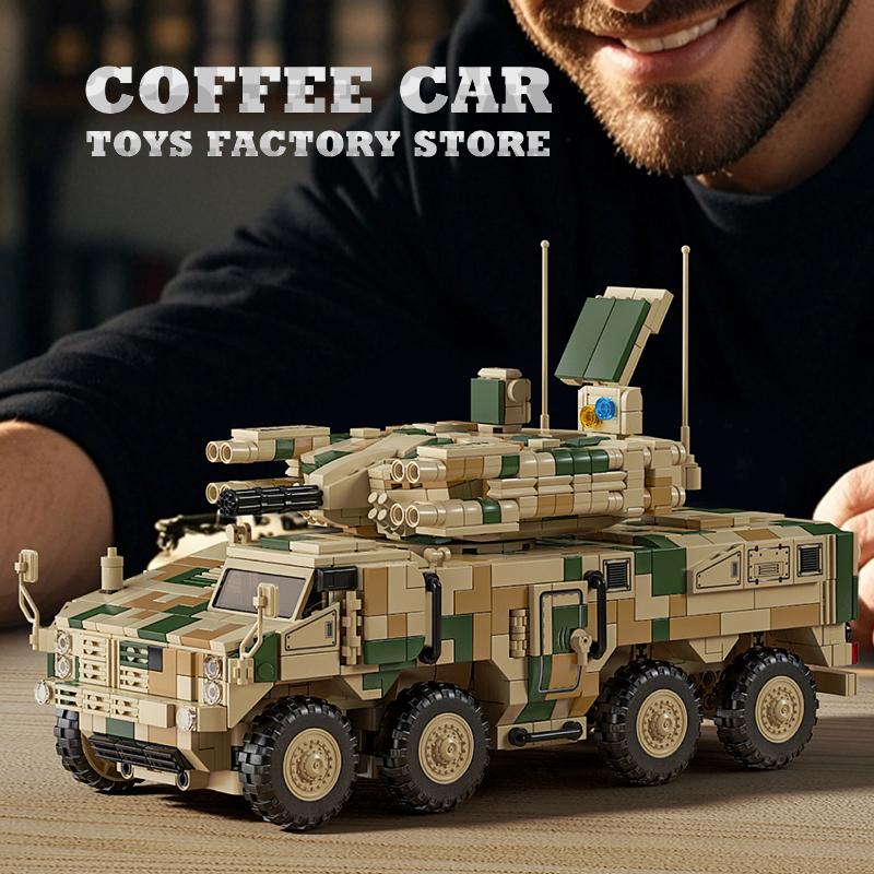 NEW Military Heavy Tank Building Bricks Army 625E Anti-aircraft Vehicle Model WW2 Armored Panzer MOC Blocks Toys Adult Kid Gifts