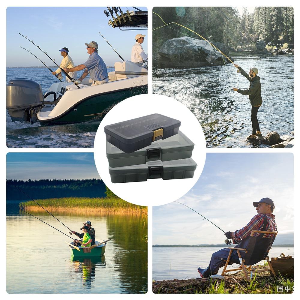 2PCS Removable Dividers Fishing Lure Storage Case PP Fishing Bait Organizer Box for Hook Storage