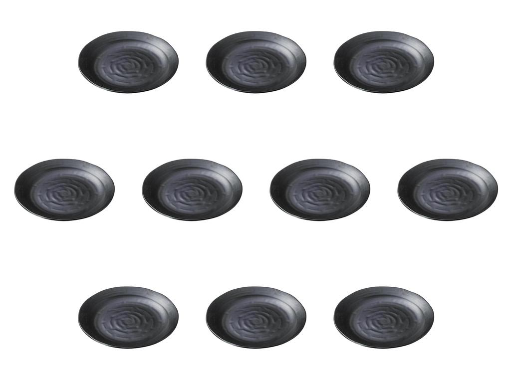 Set of 10 Black Matte Plates x Medium Plates Setomonohonpo 7.0 [24.2 2.1 cm]