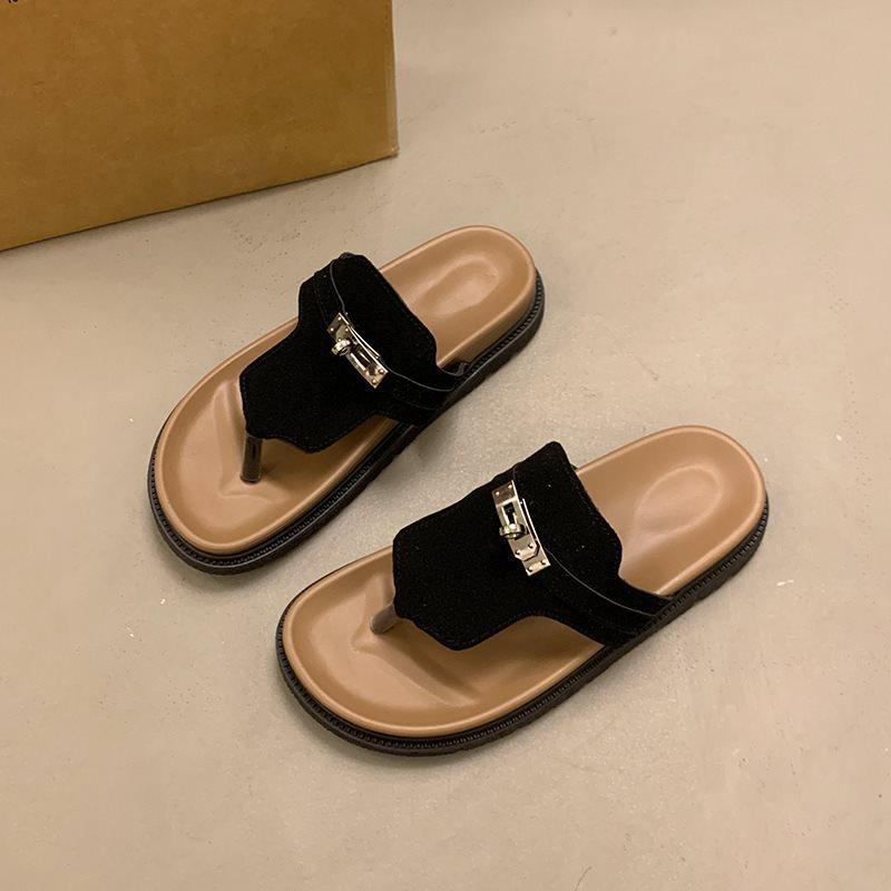 2025 Season Fashion Slippers Women Wear Shabken Shoes Versatile New Casual Boken Flip-flops Sandals
