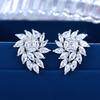 Trendy Lady Engagement Earrings with Bright Zirconia Fashion Women Wedding Ceremony Accessories Silver Color Jewelry Gift