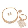 Fashion Light Luxury Jewelry, Alloy Jewelry Set, Full Diamond Necklace, Earrings, Ring Bracelet Four-piece Set