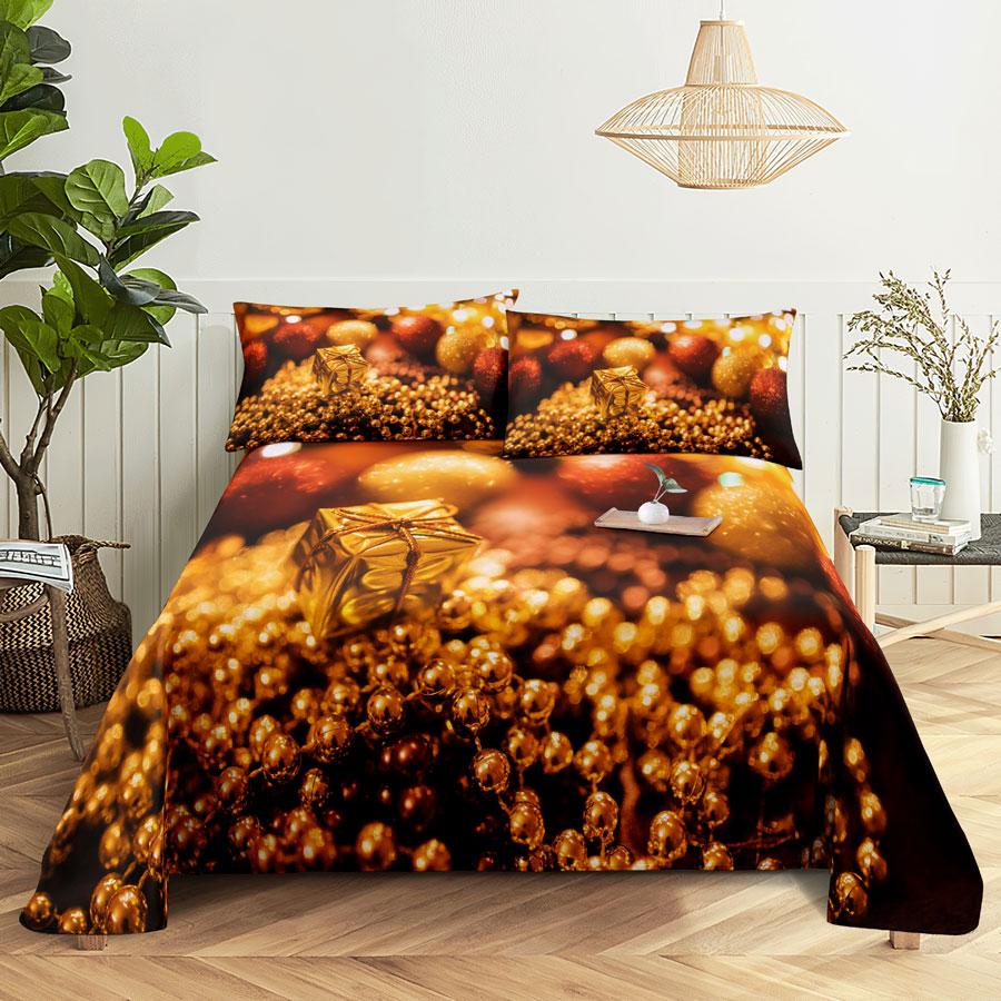 Julesengesett og putevar Sengetøy Laken Dynetrekk King Queen Size for enkeltdobbeltsenger 220x240 Twin Full Tynt Mykt