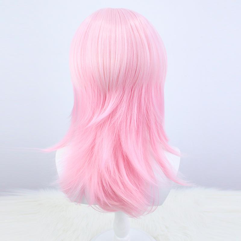 Anime Cosplay Wig, March 7th Pink Medium Layered High-Temperature Fiber Synthetic Hairpiece