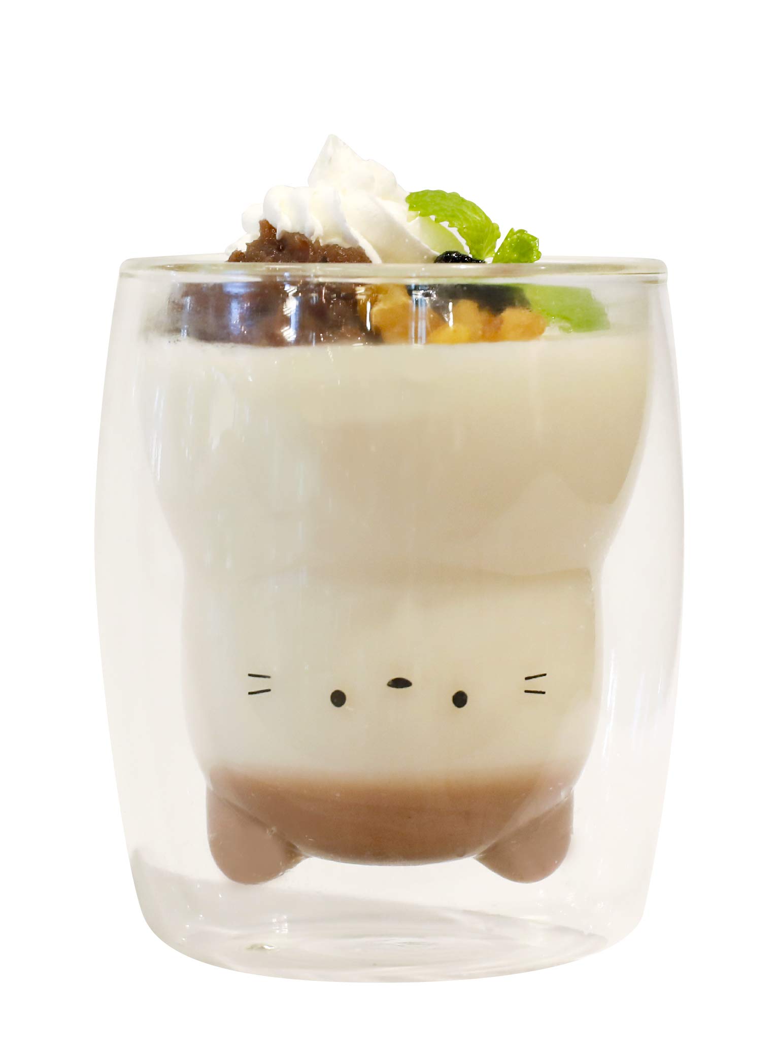 

CB Japan Heat Resistant Glass 270ml Structure Warmable in Microwave Dishwasher Safe Heat Resistant Animal Glass UCA [Cat] Non-condensing 2-Layer