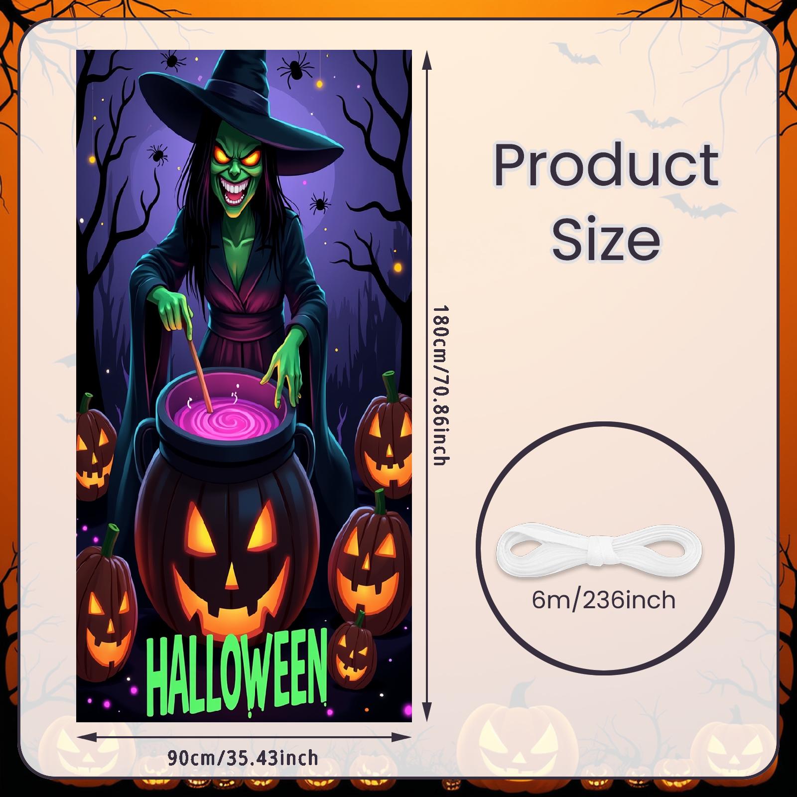 

Party Banner Material Halloween Decoration Witch Poster High Quality Spooky Banner For Haunted House Trick Or Treat Outdoor