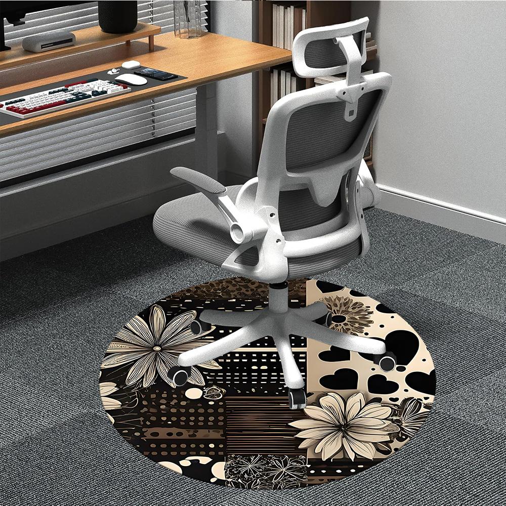 

1pc Floral Hearts Office Round Area Rug, Indoor Mat Suitable ForOffice, Under Office Chairs Bedroom Living Room Home Decor, Room Decot090 80cm by 80cm