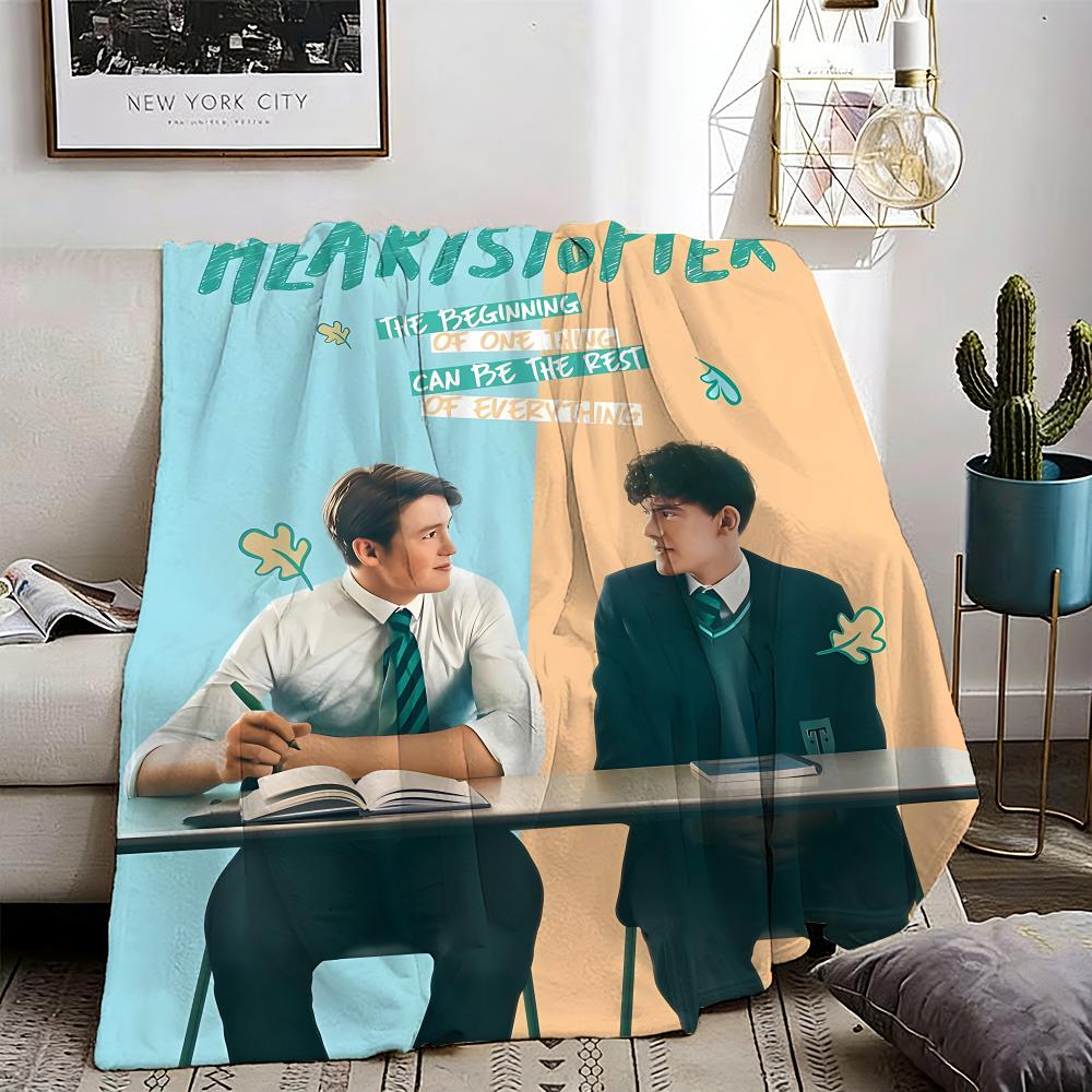 Heartstopper movie tv Throw Lightweight 240g Flannel Blanket Soft Skin-friendly for Summer Cooling 75X95CM