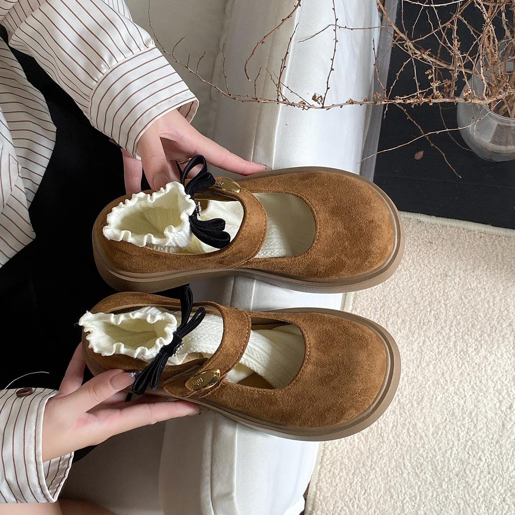 2025 Frühling vielseitige Damen Schuhe Plateau Mary Jane Schuhe neue Freizeitschuhe leichter Mund Einzelne Schuhe Britischer Stil kleine Lederschuhe Damen