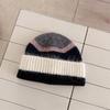 Unisex Stripe Pattern Knitted Beanie Hat 56cm To 58cm Circumference Warm Winter Beanie  Daily Wear