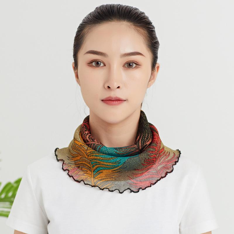 Bufanda para Mujer Diadema Protección Facial Bufanda Fina de Seda Cuello Falso Mascarilla Versátil Protección para el Cuello A Prueba de Viento en Invierno