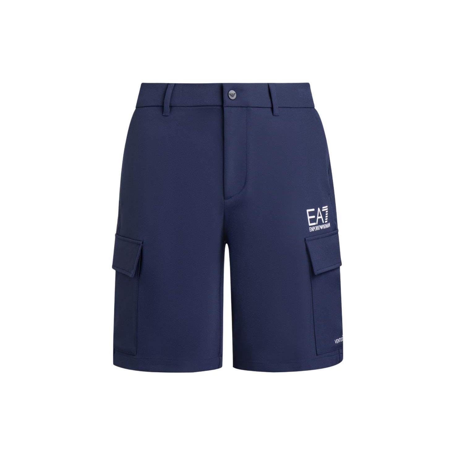 Emporio Armani EA7 Letter And Number Print Mid-Rise Straight Leg Casual Shorts Men shorts Navy-Blue 3DPS03-PNFRZ-1554 S