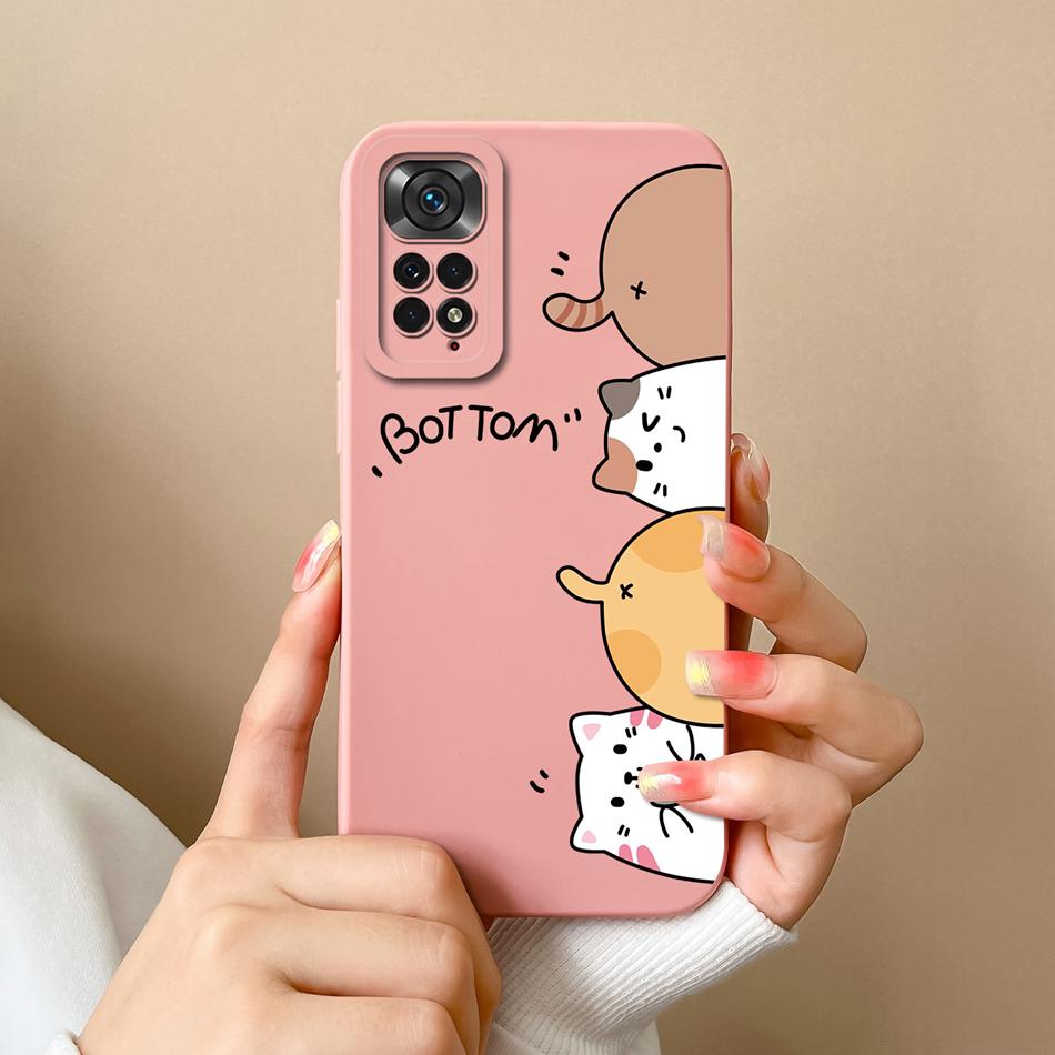 Cute Cartoon Case For Redmi Note 11 Pro Plus Back Cover Liquid Silicone Camera Protector For Xiaomi Redmi Note11 Phone Cases
