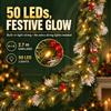2.7m Christmas Decorative Garland with 50 LED Lights