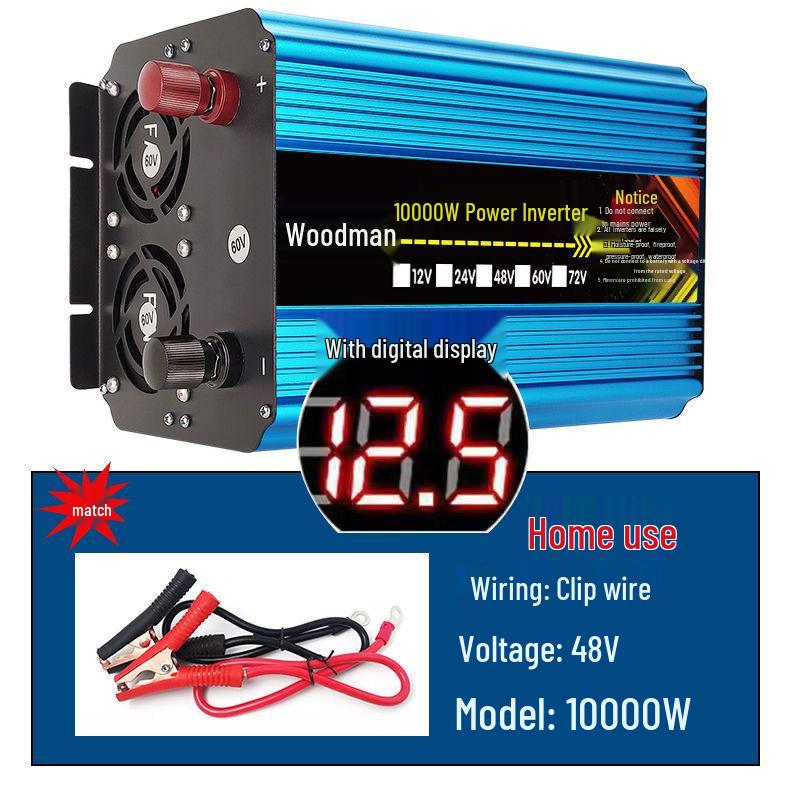 High-Power Inverter 12V/24V/48V/60V to 220V, 3000W/4000W/5000W for Car/Home Use