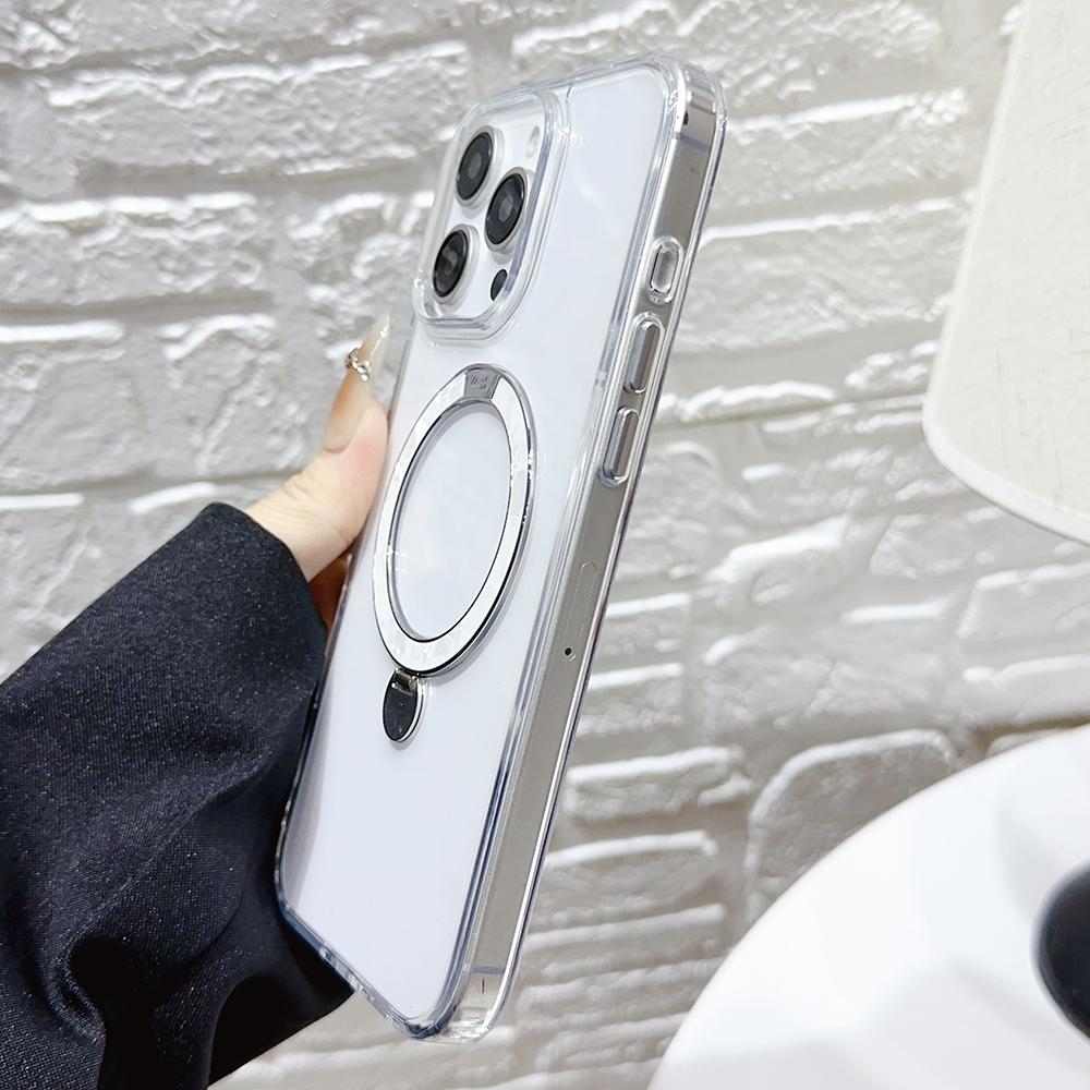 For iPhone 16 Pro Max Case Compatible with MagSafe TPU + PC Kickstand Clear Phone Cover