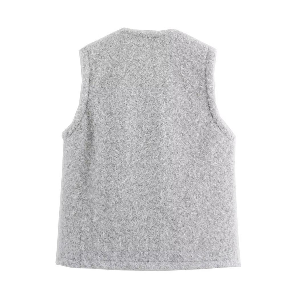 2024 Winter Women's Fashion: European & American Style Tie-Up Sleeveless Vest