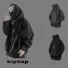 Felpe con cappuccio Pullover Harajuku gotico Hiphop Felpa con cappuccio nera Oversize BF Style Dolcevita scuro Abiti punk casual Cool