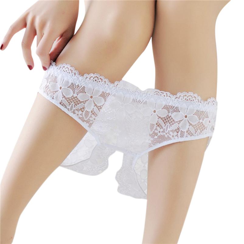 Women's Sexy Lingerie Panties Open Crotch Underwear Crotchless Lace Disposable Panties With Bow Thongs