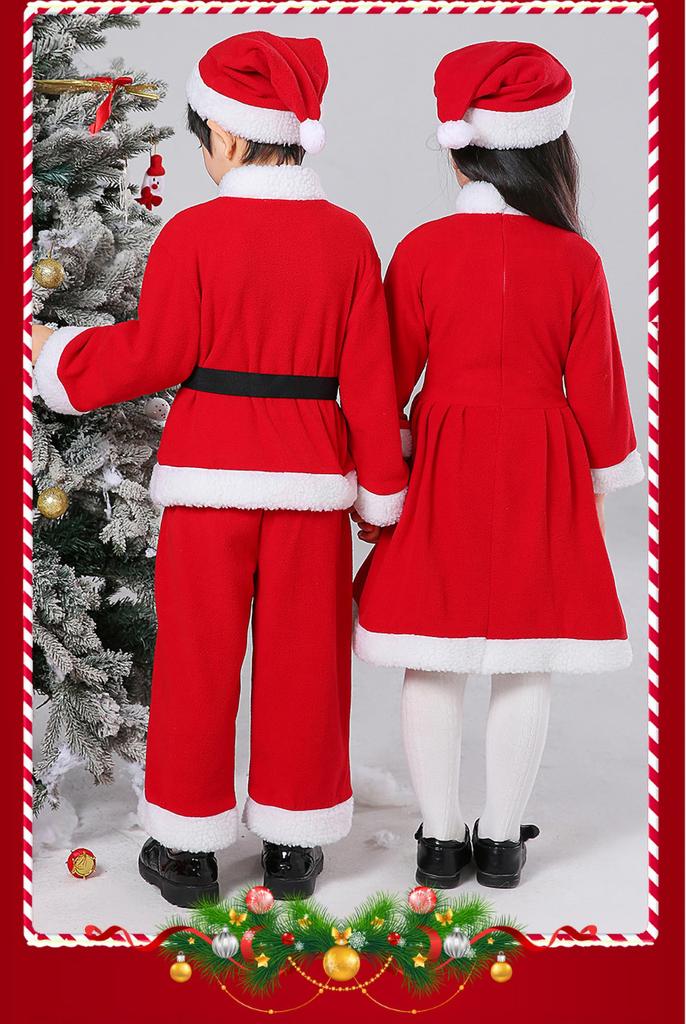 Lalapala Santa Cosplay Costume for Christmas Santa Santa Claus Cosplay Cute and Warm Kids Costume with Hat for Girls and Perfect for Cultural School